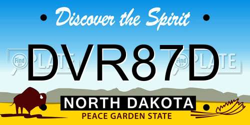 DVR87D North Dakota License Plate