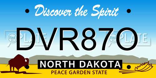 DVR87O North Dakota License Plate