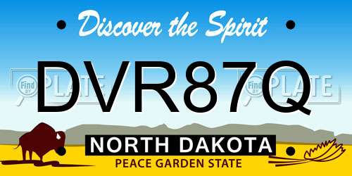 DVR87Q North Dakota License Plate