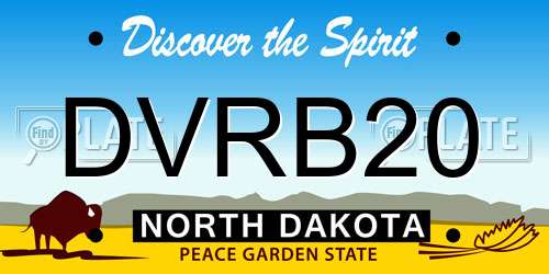 DVRB20 North Dakota License Plate