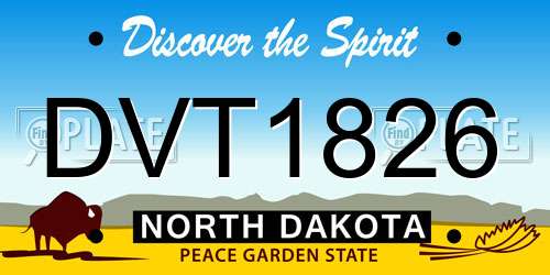 DVT1826 North Dakota License Plate