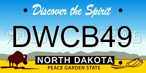 DWCB49 North Dakota License Plate