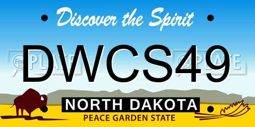 DWCS49 North Dakota License Plate