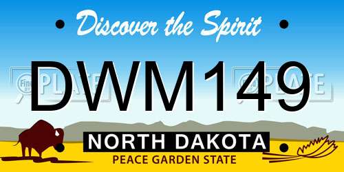 DWM149 North Dakota License Plate