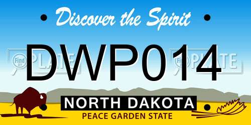 DWP014 North Dakota License Plate
