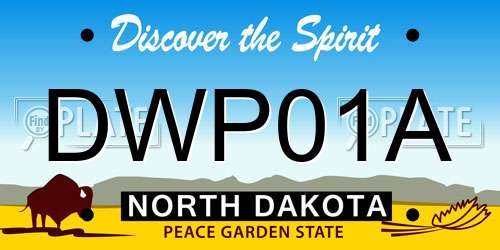 DWP01A North Dakota License Plate