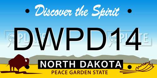 DWPD14 North Dakota License Plate
