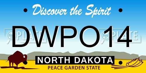 DWPO14 North Dakota License Plate