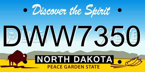 DWW7350 North Dakota License Plate