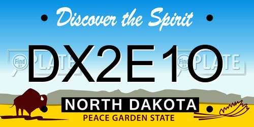 DX2E1O North Dakota License Plate