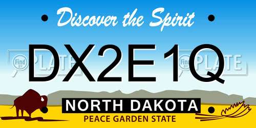 DX2E1Q North Dakota License Plate