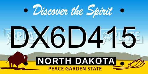 DX6D415 North Dakota License Plate