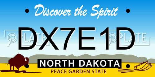 DX7E1D North Dakota License Plate