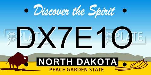 DX7E1O North Dakota License Plate