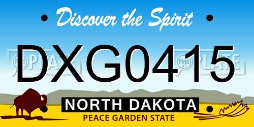 DXG0415 North Dakota License Plate
