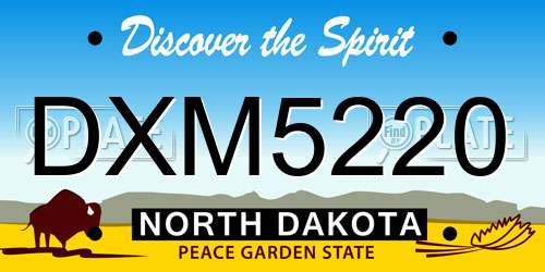 DXM5220 North Dakota License Plate