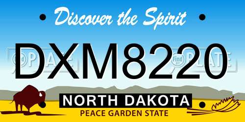 DXM8220 North Dakota License Plate