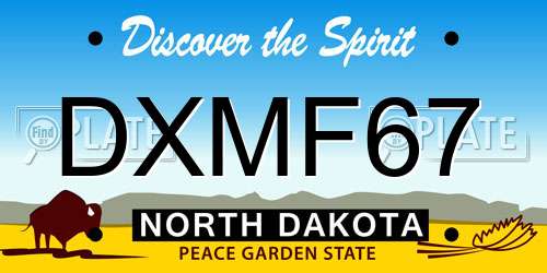 DXMF67 North Dakota License Plate