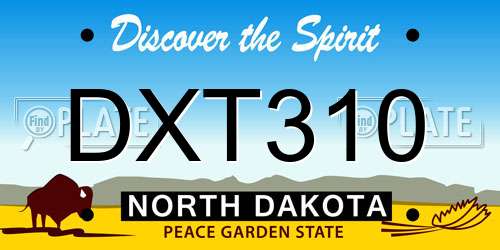 DXT310 North Dakota License Plate