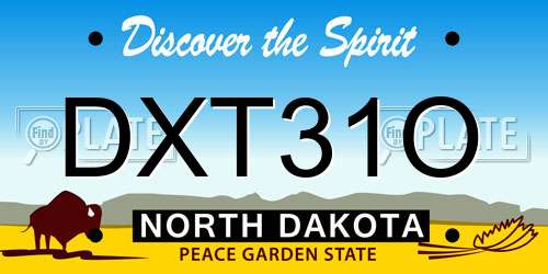 DXT31O North Dakota License Plate