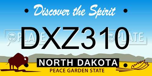 DXZ310 North Dakota License Plate