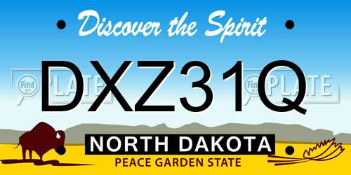 DXZ31Q North Dakota License Plate