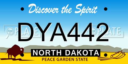 DYA442 North Dakota License Plate