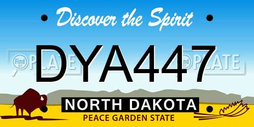 DYA447 North Dakota License Plate