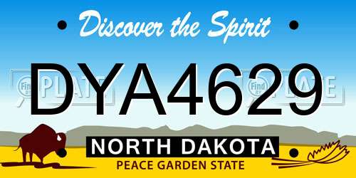 DYA4629 North Dakota License Plate