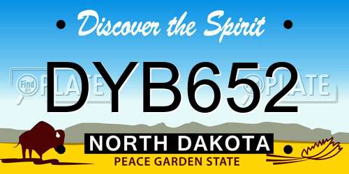 DYB652 North Dakota License Plate