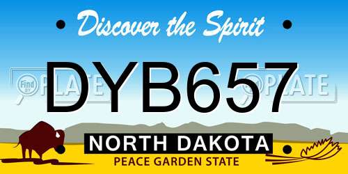 DYB657 North Dakota License Plate