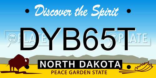 DYB65T North Dakota License Plate