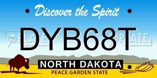 DYB68T North Dakota License Plate