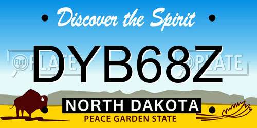 DYB68Z North Dakota License Plate