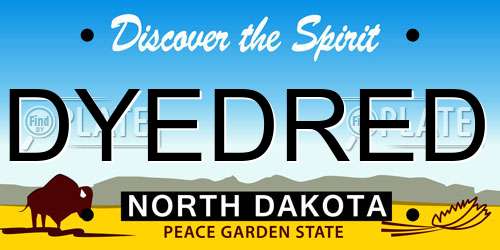 DYEDRED North Dakota License Plate