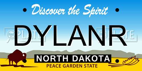 DYLANR North Dakota License Plate