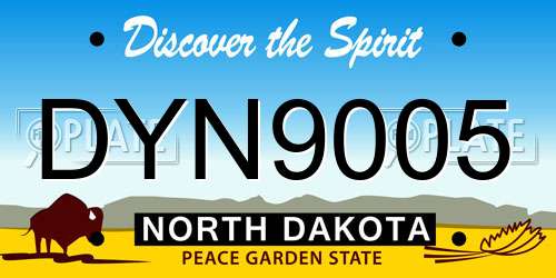 DYN9005 North Dakota License Plate