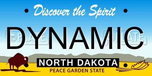 DYNAMIC North Dakota License Plate