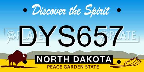 DYS657 North Dakota License Plate