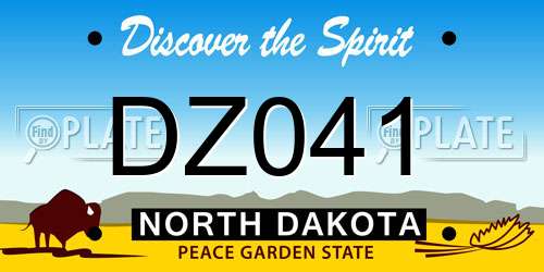 DZ041 North Dakota License Plate