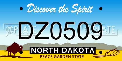 DZ0509 North Dakota License Plate