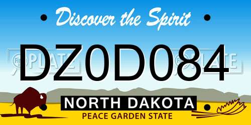DZ0D084 North Dakota License Plate