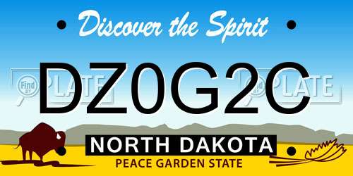 DZ0G2C North Dakota License Plate