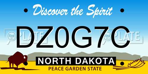 DZ0G7C North Dakota License Plate
