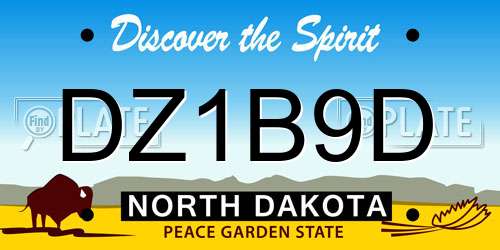 DZ1B9D North Dakota License Plate