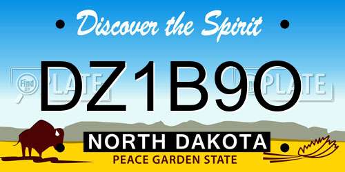 DZ1B9O North Dakota License Plate