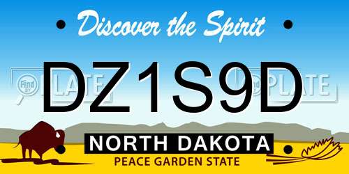 DZ1S9D North Dakota License Plate