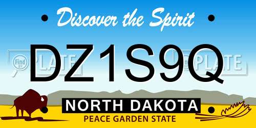 DZ1S9Q North Dakota License Plate