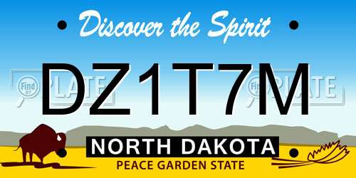 DZ1T7M North Dakota License Plate