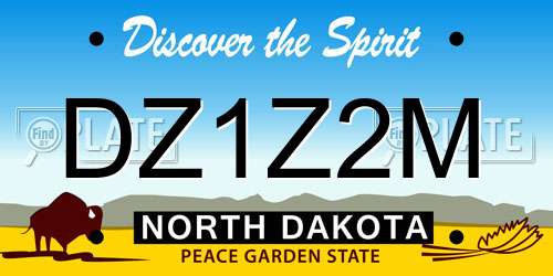 DZ1Z2M North Dakota License Plate